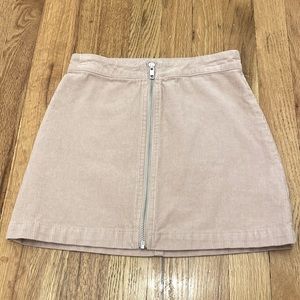Kids dusty rose zip front skirt